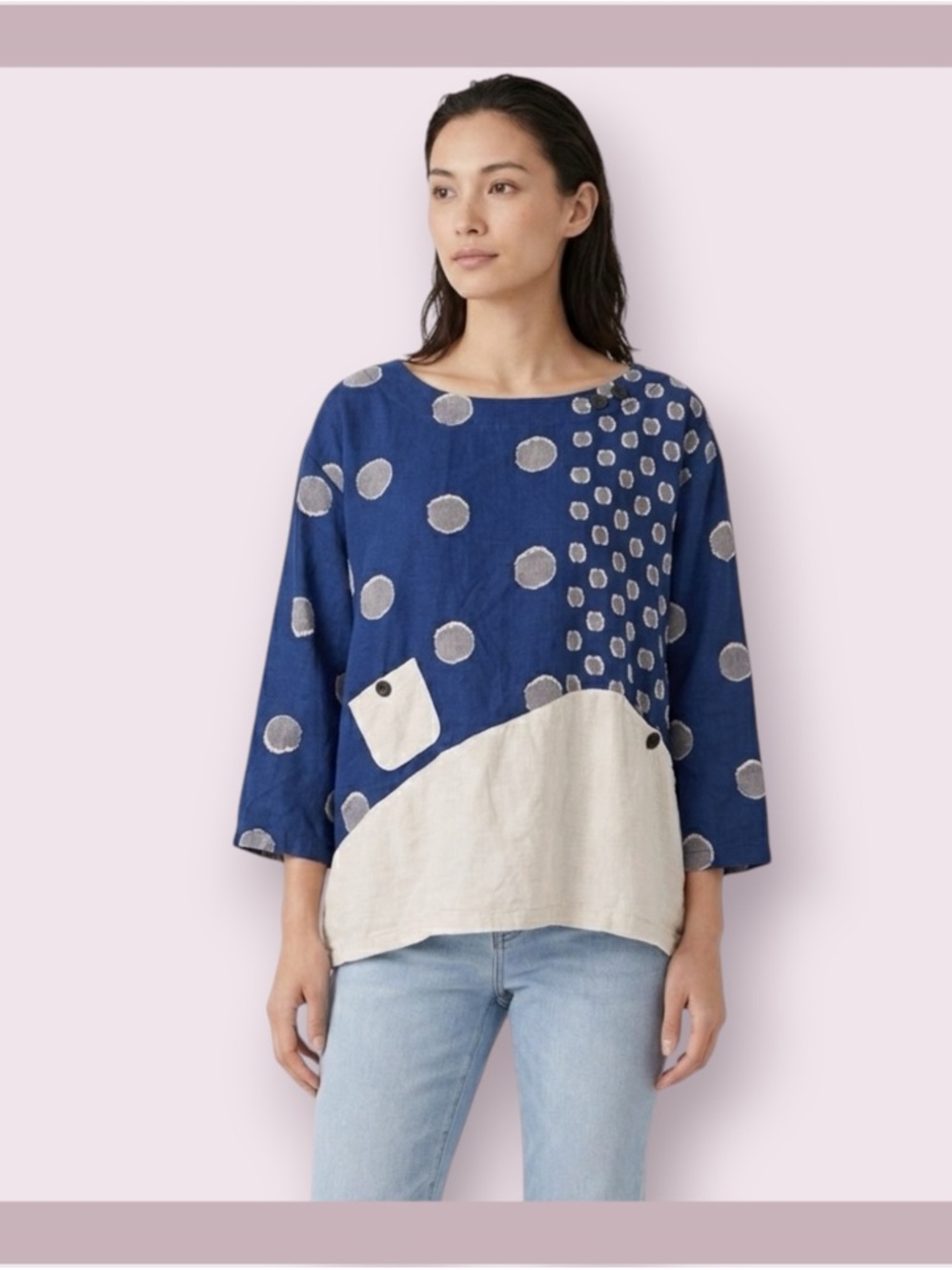 Mona Lisa by Pure Fit Japanese Geo Print Top